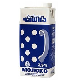 Фото товара Молоко Любимая чашка т/п 2.5% 1л БЗМЖ