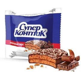 Фото товара Печенье Конти Супер Контик 50г шоколадный вкус