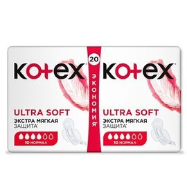 Фото товара Прокладки Kotex Ultra Dry&Soft Normal  20шт