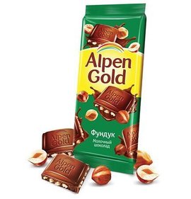 Фото товара Шоколад Альпен Голд 85г молочный фундук