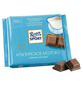 Фото товара Шоколад Ritter SPORT 100г молочный альпийское молоко