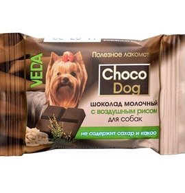 Фото товара Шоколад для собак 15г Choco Dog молочный с воздушным рисом