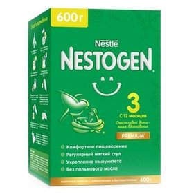 Фото товара Смесь Nestlle NESTOGEN 3 молочная с пребиотиками 600г