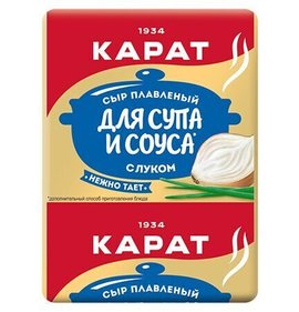 Фото товара Сыр Карат плавленый с луком для супа фольга  30% 90г БЗМЖ