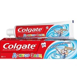 Фото товара Зубная паста Colgate детская Доктор Заяц  со вкусом клубники 2+ 50мл